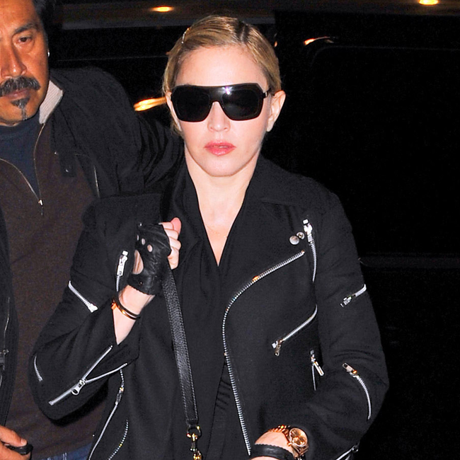 Madonna arrives at JFK airport in NYC