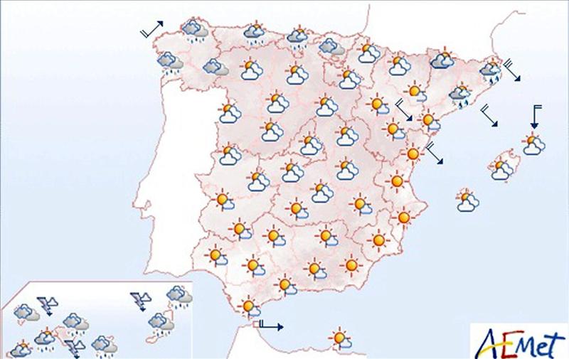 Domingo 3 de Noviembre 2013, el Tiempo en España.