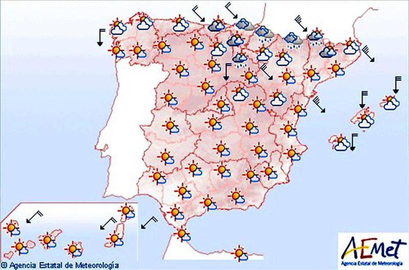 El Tiempo en España, 11 de Noviembre del 2013.