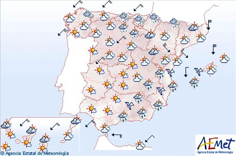 El tiempo en España, 13 de noviembre del 2013.