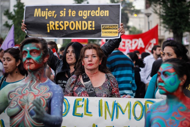 March against violence towards women held in Santiago