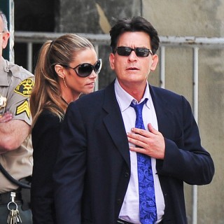 Charlie Sheen and Denise Richards leave court