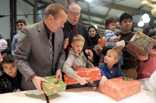 Christmas party at refugee camp Friedland