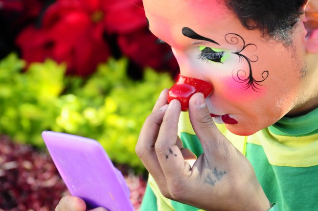 Clown Mario Vazquez Fonseca 'Gasparin' celebrates Clown Day