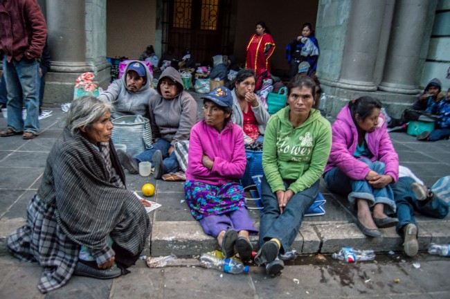 Triqui people protest election in front of Congress House in Oaxaca