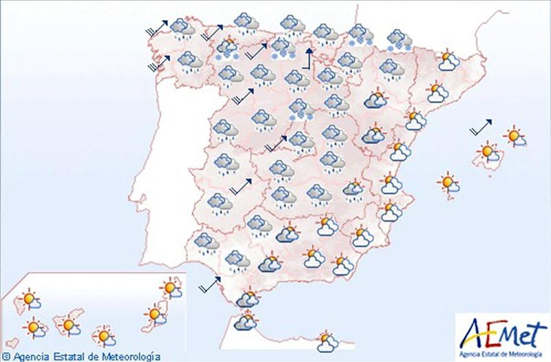 El tiempo en España 4 de Febrero del 2014.