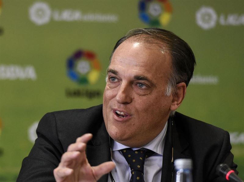 Javier Tebas muestra su apoyo a Jorge Pérez