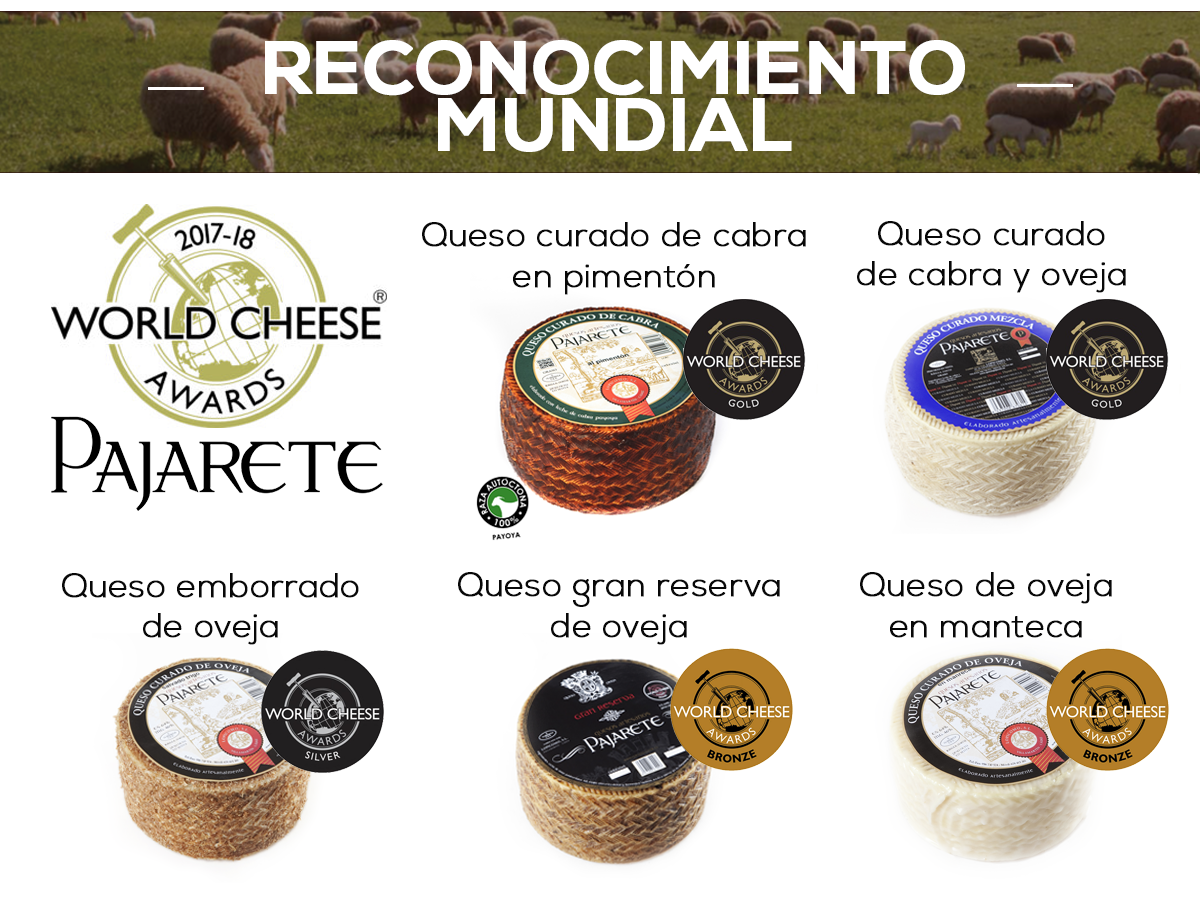 Quesos Pajarete obtiene 5 medallas en los World Cheese Awards 2017-18