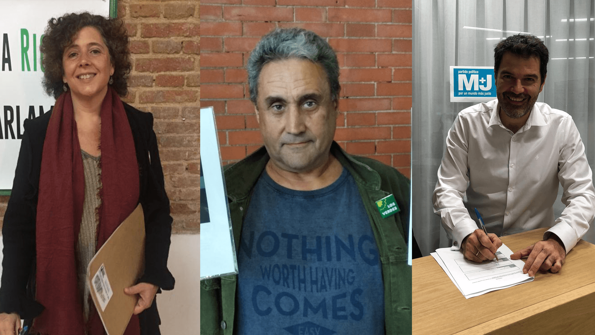 De izquierda a derecha Nuria Suarez portavoz de Recortes Cero Esteban Cabal presidente de Los VerdesGrupo Verde y Antonio Siera presidente de Por un Mundo Más Justo El Digital de Asturias