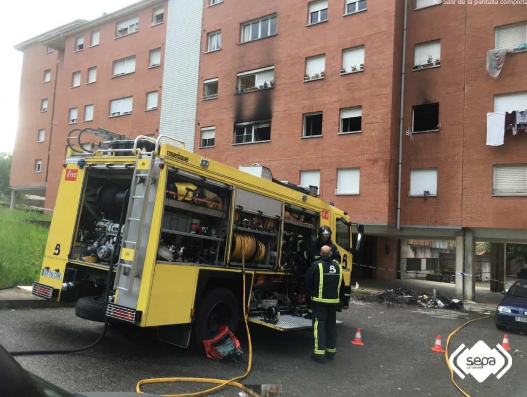 Incendio en un edificio de Riaño