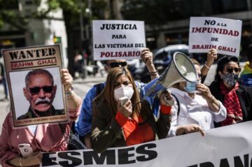 Protestan contra el líder del Frente Polisario